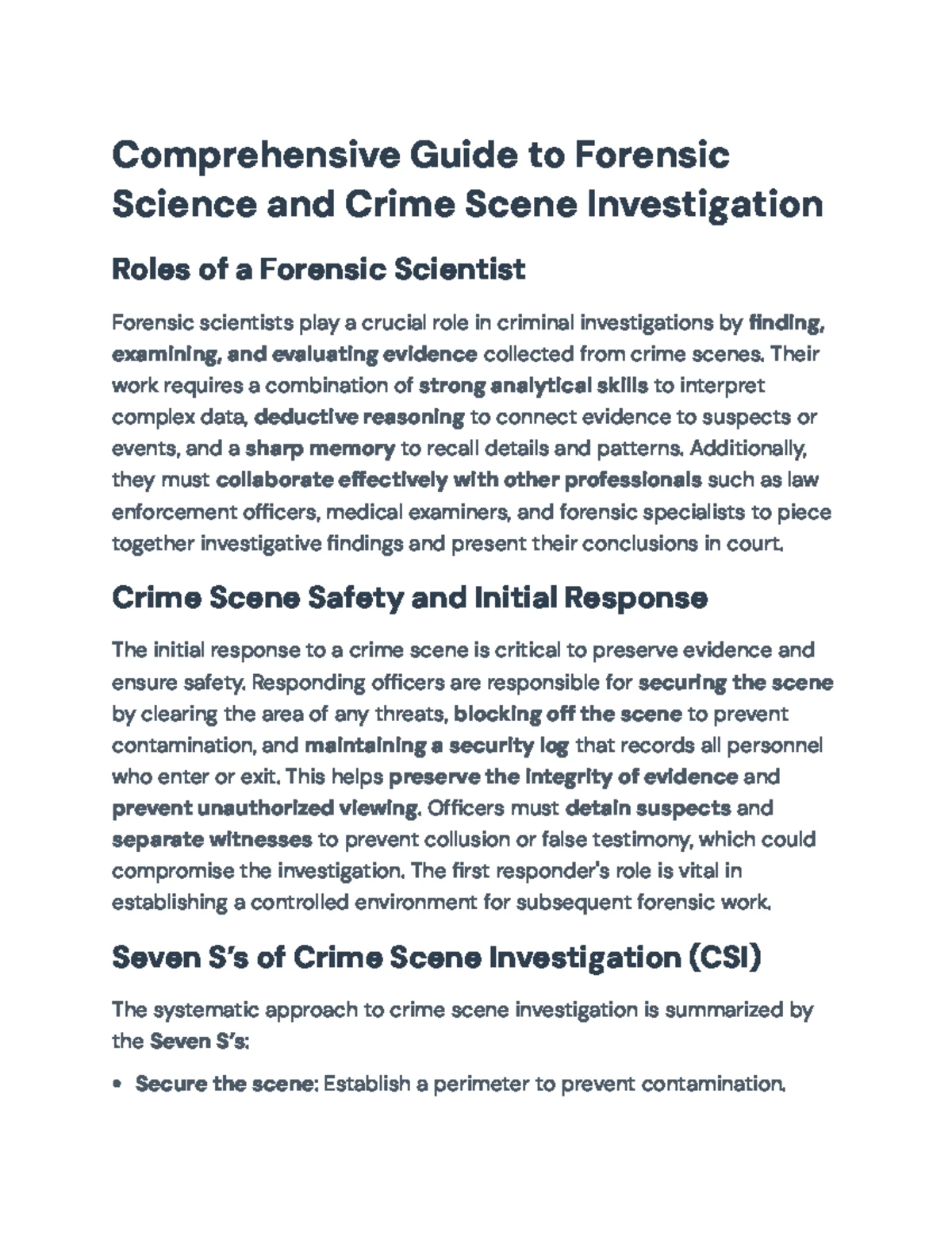 Forensic Science Case Study Project: True Crime Analysis Guide - Studocu