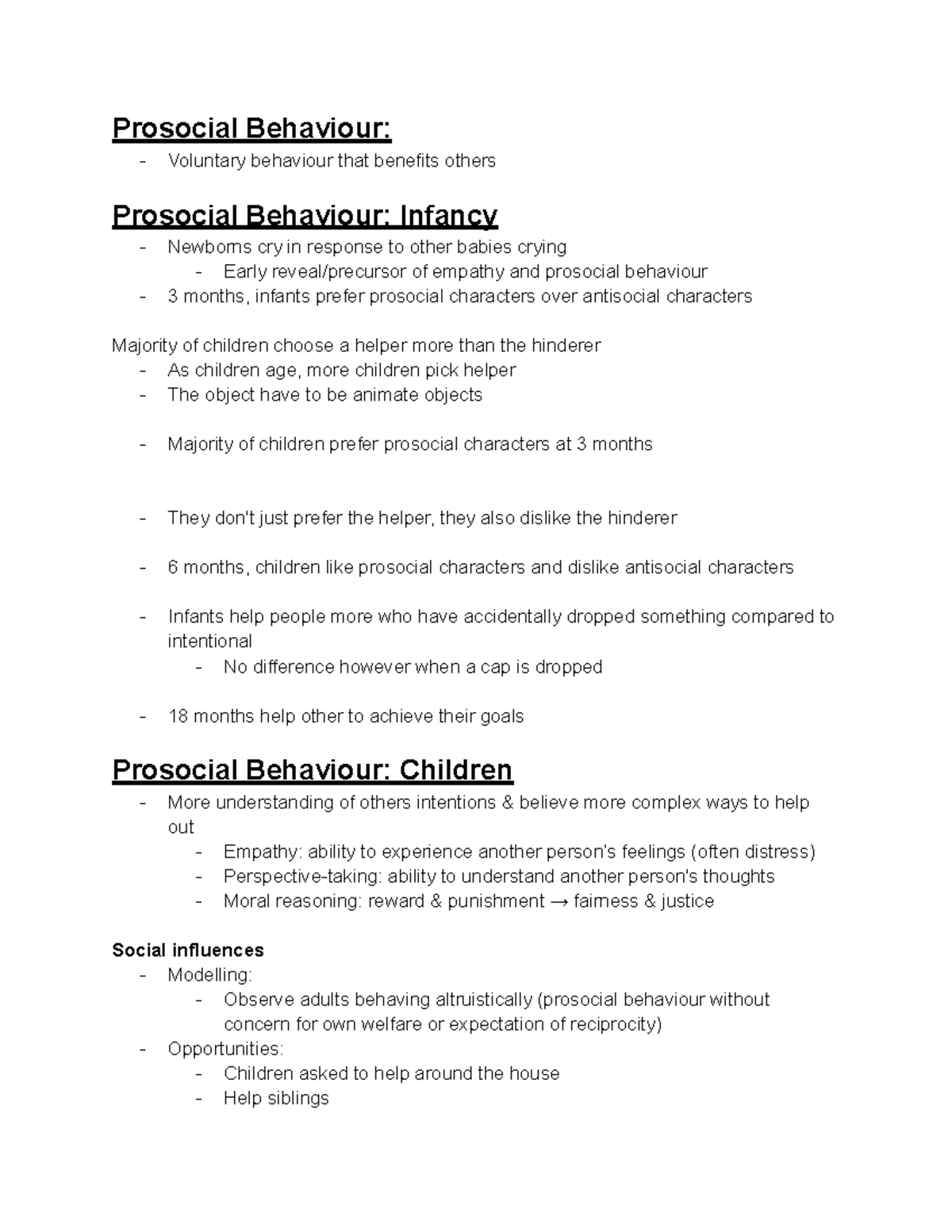 Psych 12: Prosocial Behaviour in Infants and Children - Studocu