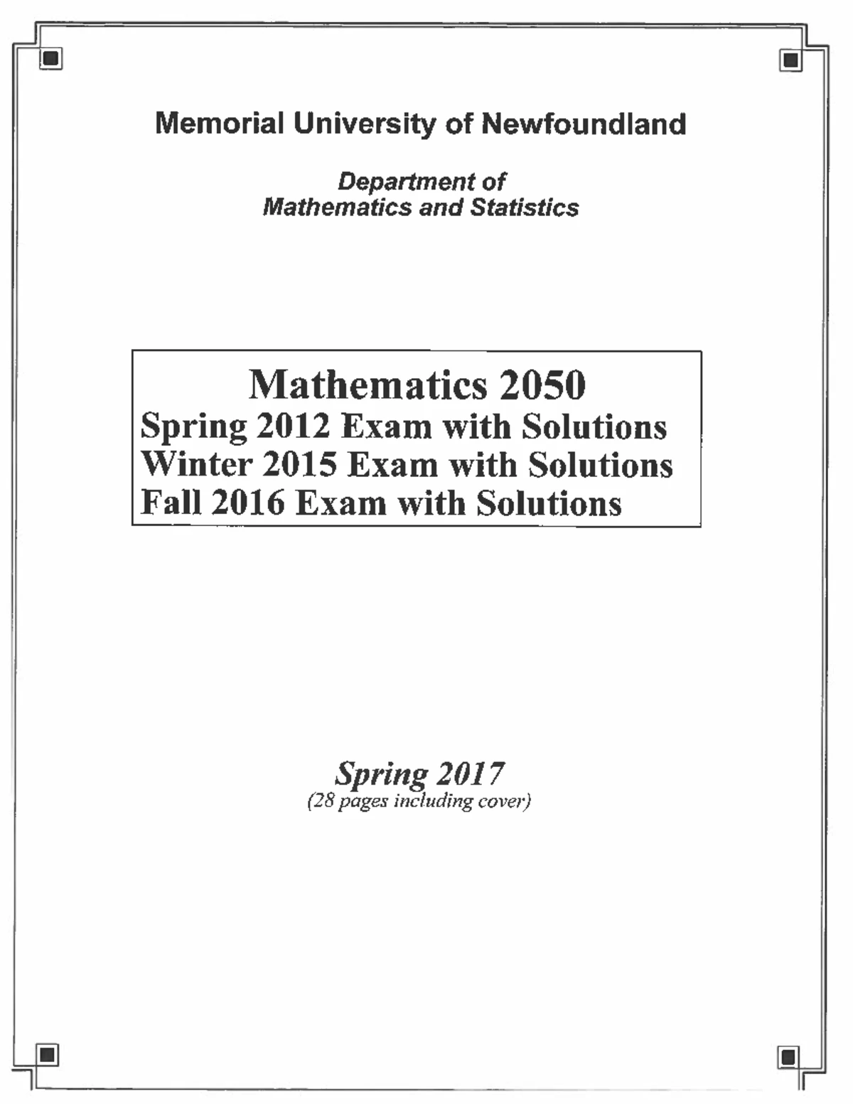 MATH 2050 Practice Midterm 1 Solutions for Winter 2025 - Studocu
