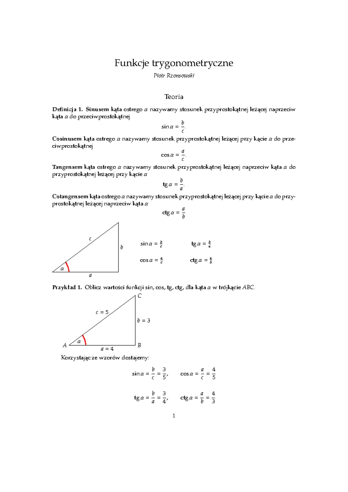 Sprawdzian Liceum Trygonometria Nowa Era www.studocu.com