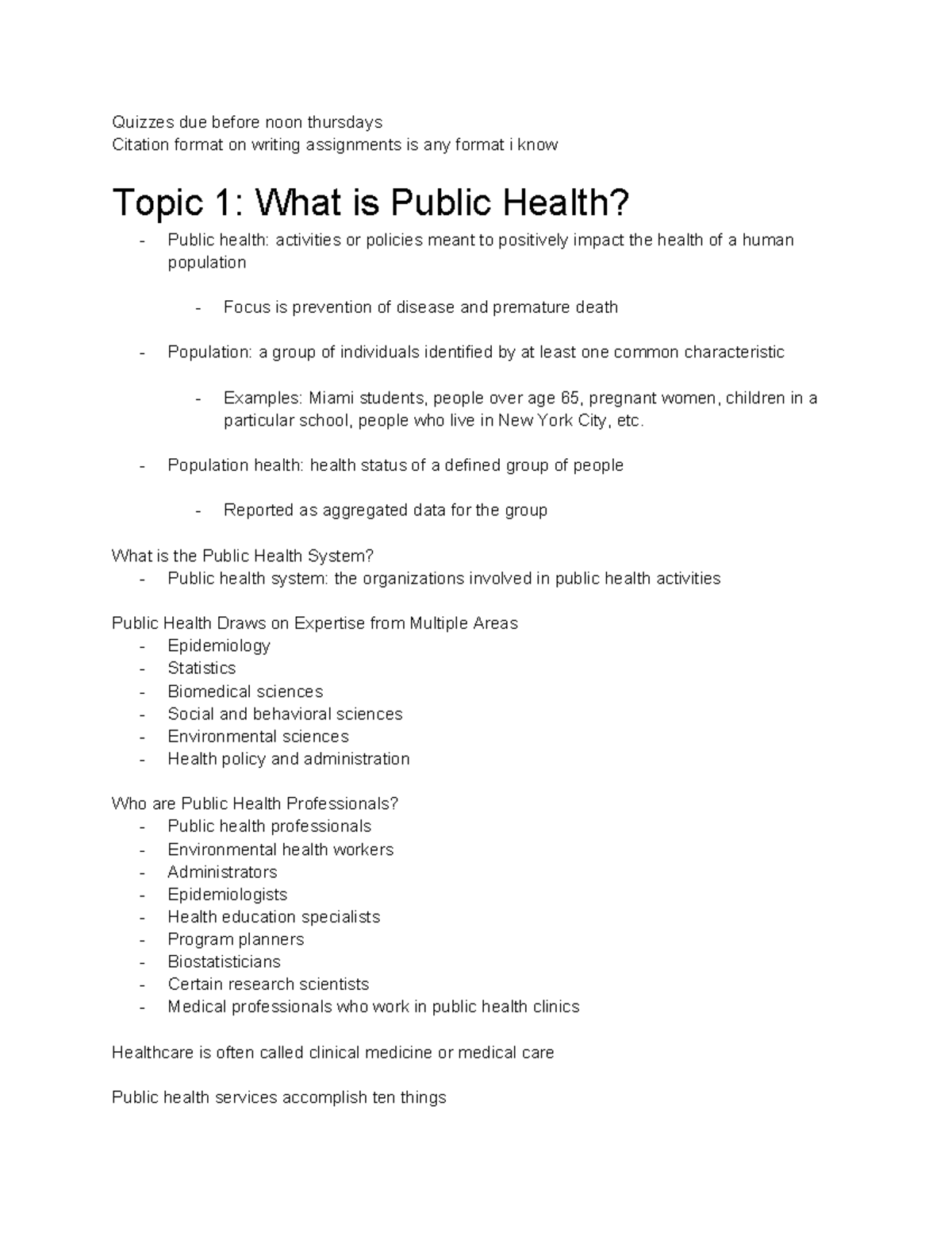 Public Health and Disease Prevention Strategies: An Overview (PH 101 ...