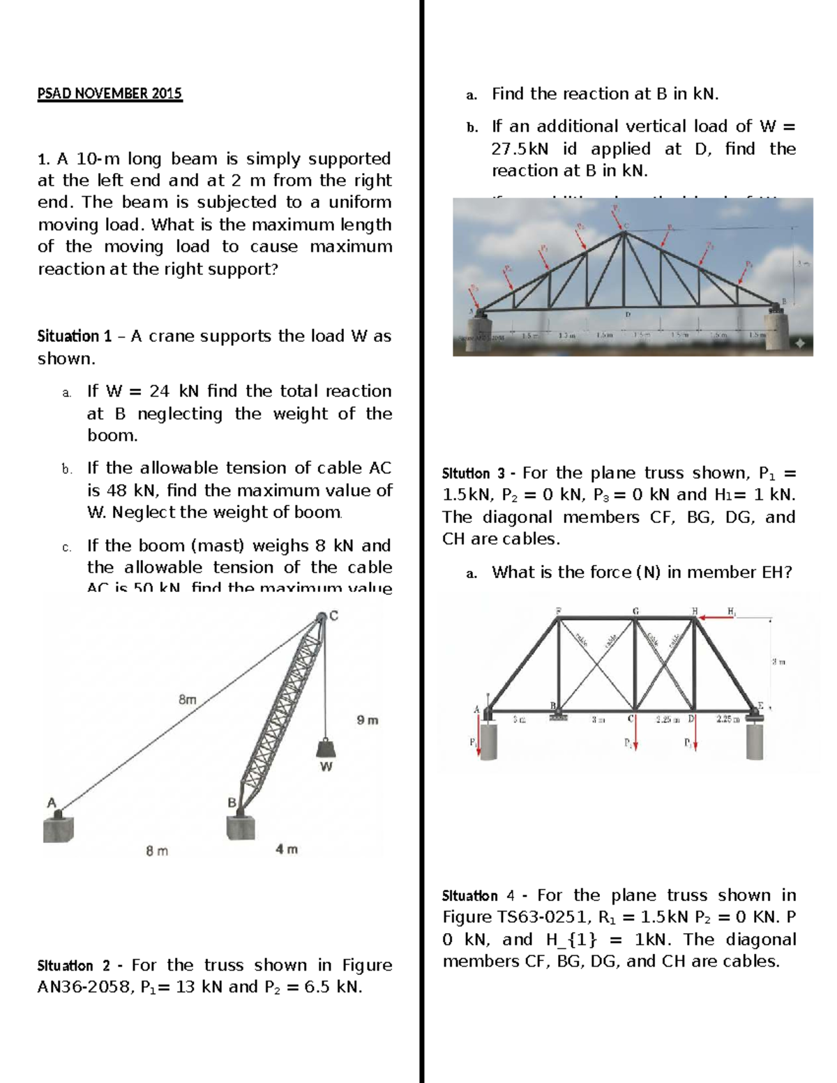 PSAD 2015 Structural Analysis Problems and Solutions - Studocu