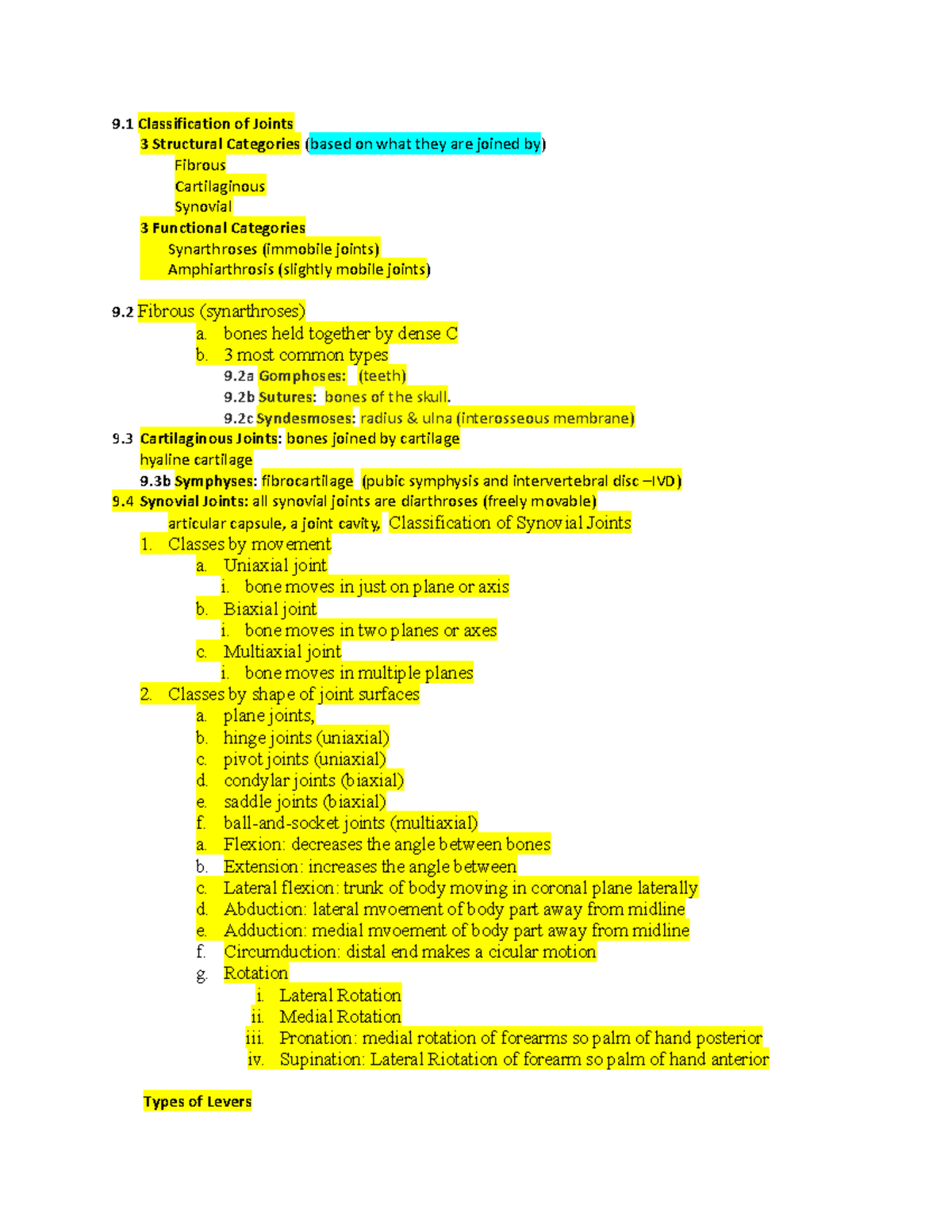 Classification and Functions of Joints in Human Anatomy (ANAT 9.1 ...