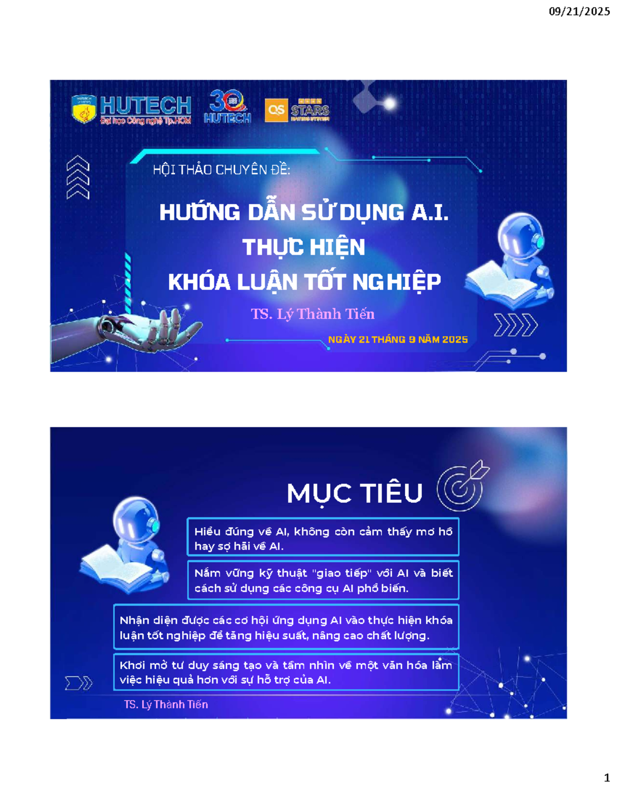 HỘI THẢO CHUYÊN ĐỀ: HƯỚNG DẪN SỬ DỤNG A.I. TRONG KHÓA LUẬN TỐT NGHIỆP - Document Preview