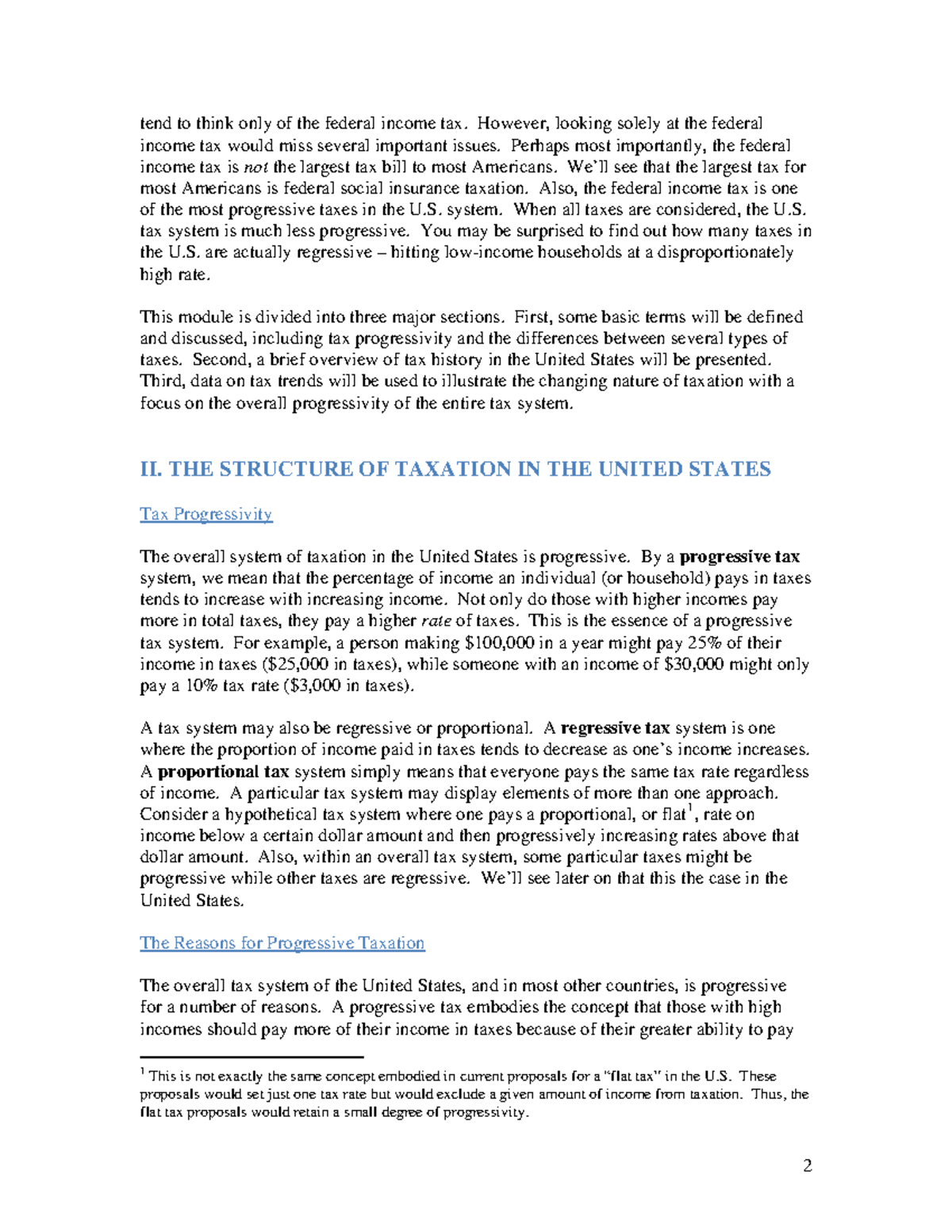 Understanding U.S. Taxation: Progressivity and Impacts - Tax 101 - Studocu