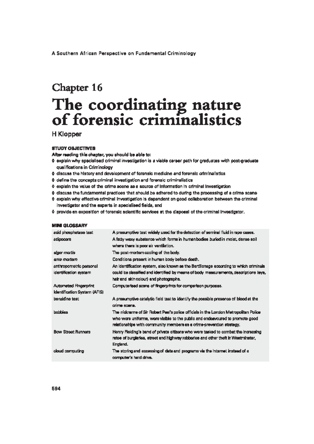 Forensic Criminalistics in Southern Africa: Key Concepts and Practices ...