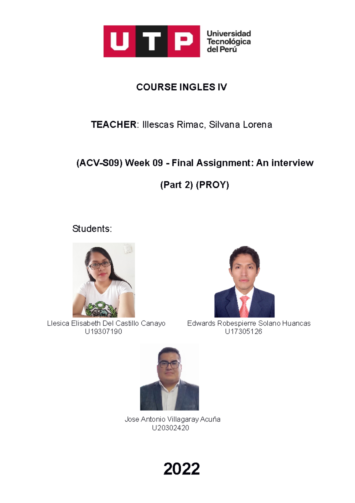 (ACV-S09) Week 09 - Final Assignment: Interview Script (Part 2) - Studocu