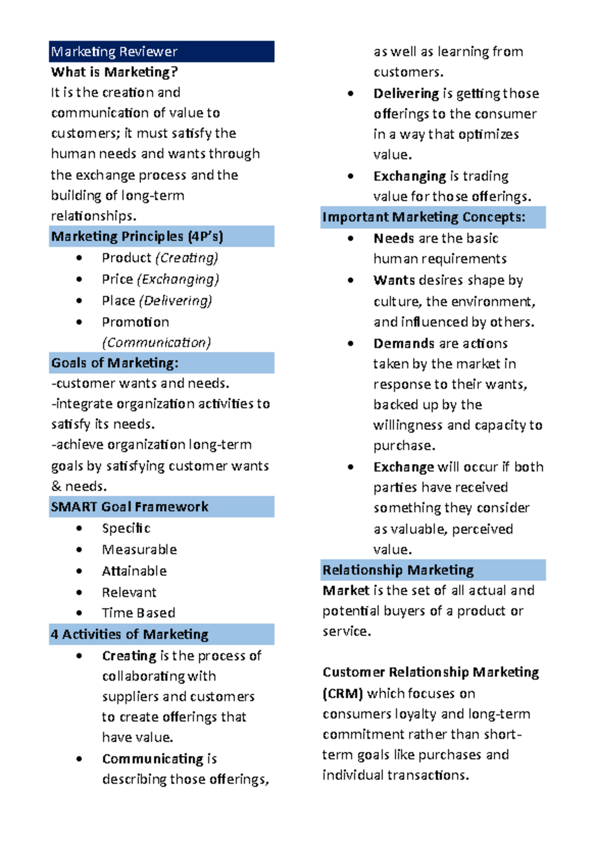 Marketing Principles Overview: Key Concepts and Strategies - Studocu