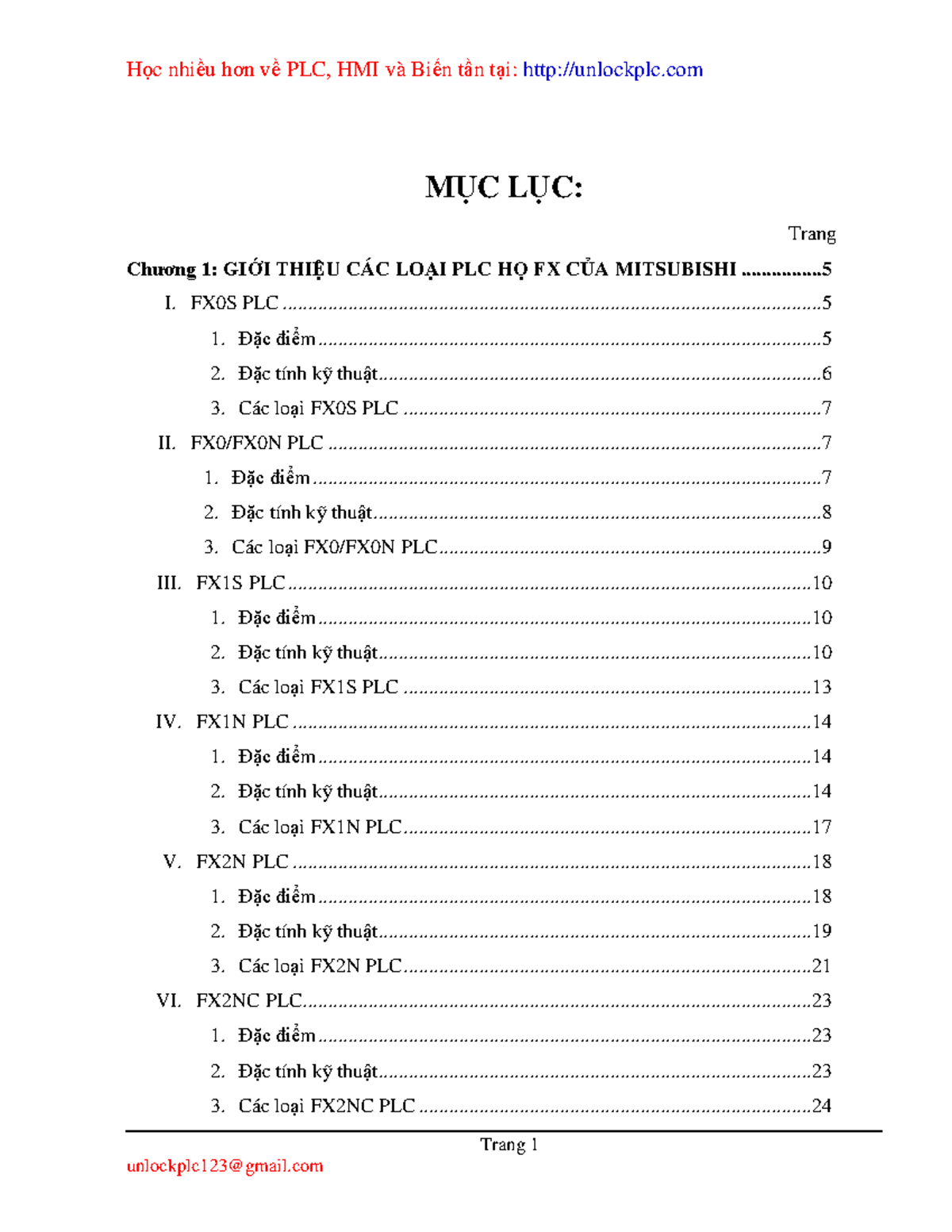 Tai lieu PLC Mitsubishi va cac lenh co ban unlockplc com pdf - MỤC LỤC ...
