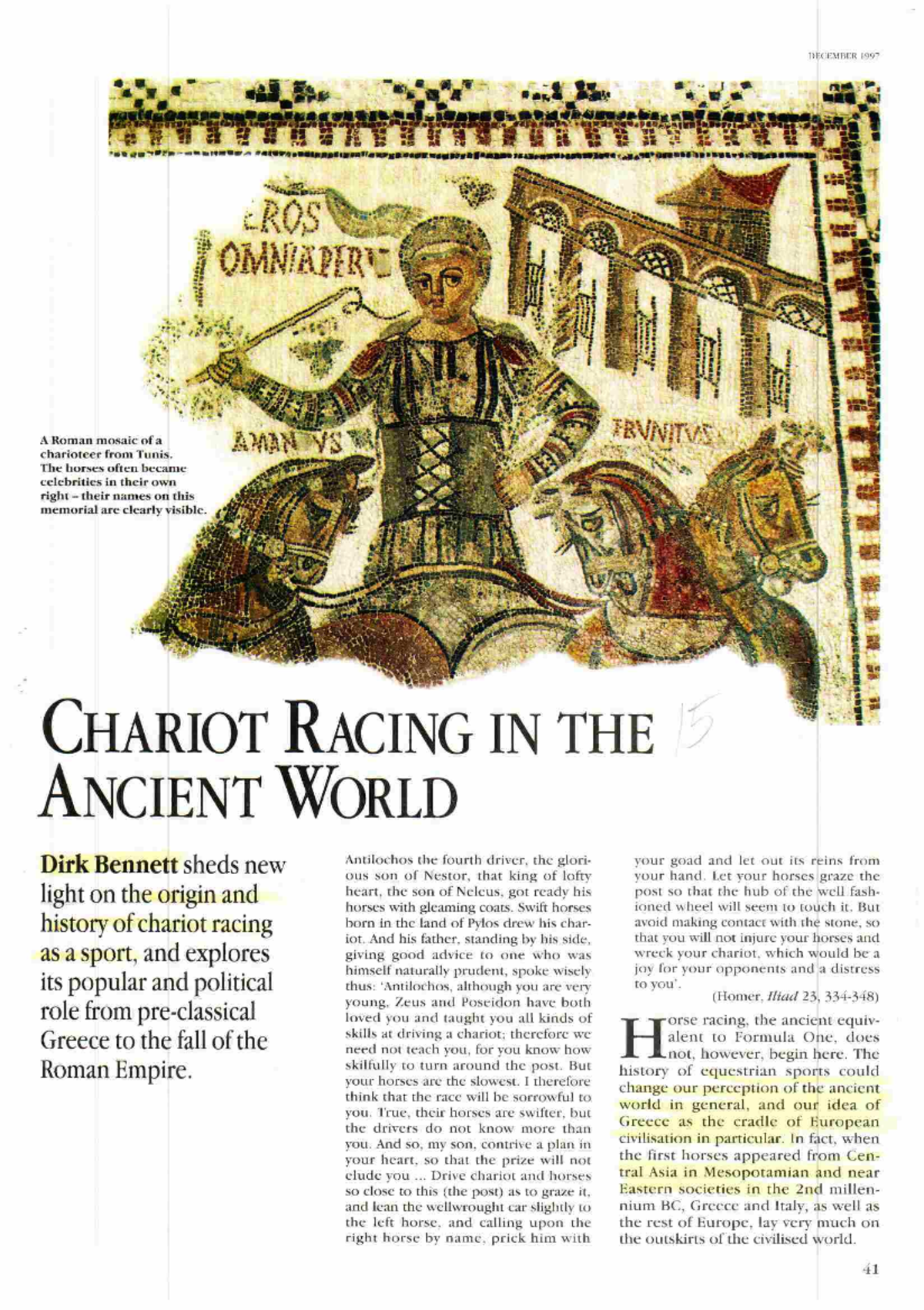 Chariot Racing in the Ancient World: Impact & Legacy (HIST 101) - Studocu