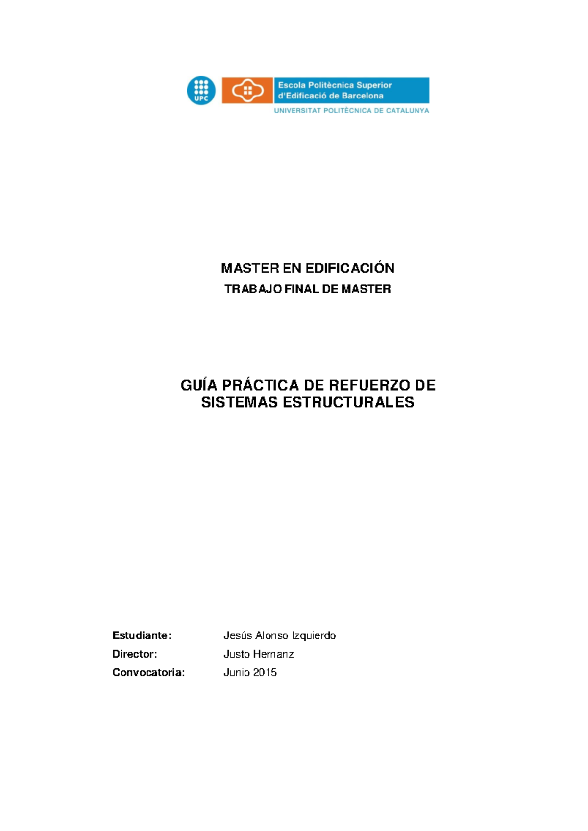 Guía Práctica de Refuerzo de Sistemas Estructurales - Trabajo Final de Máster - Document Preview
