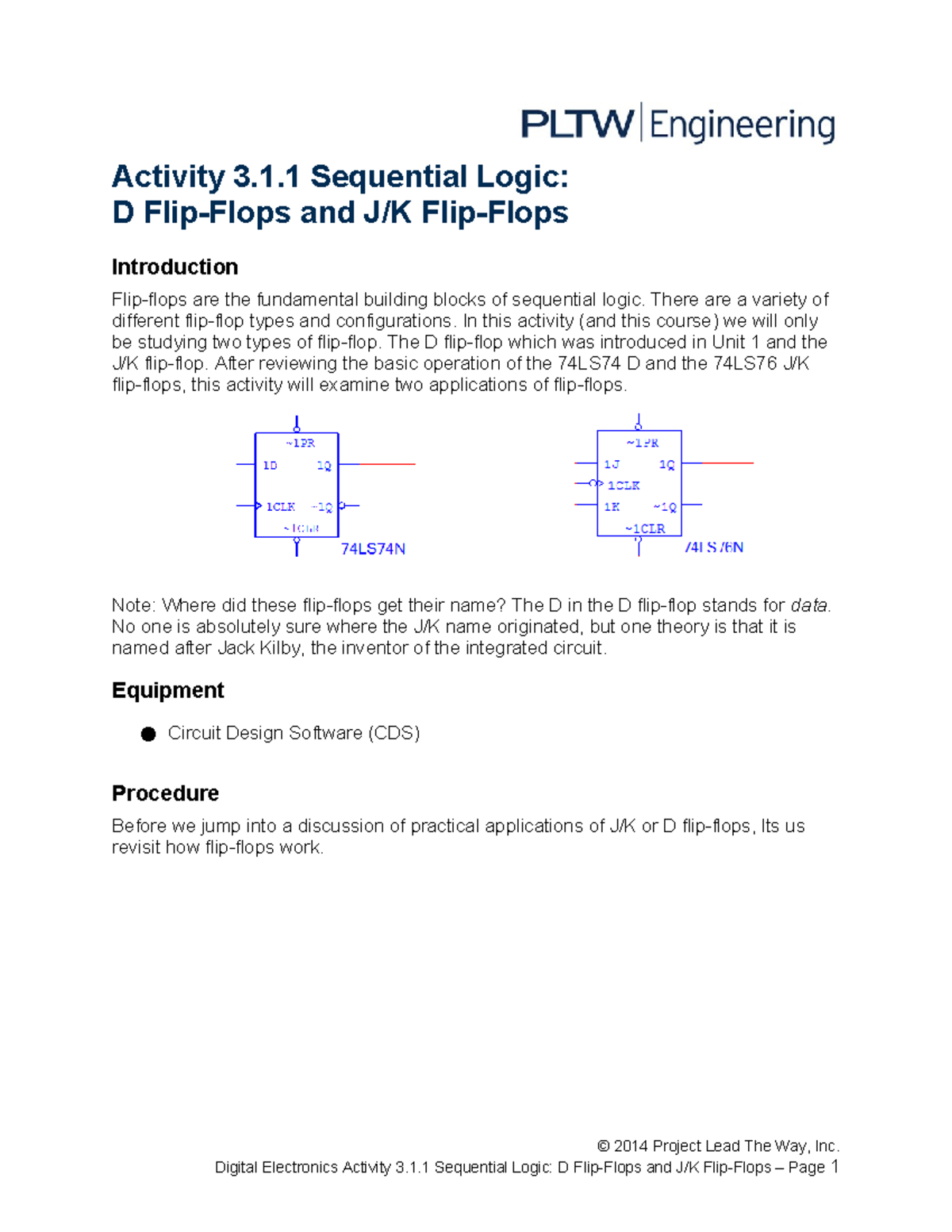 Activity 3.1.1: Exploring D and JK Flip Flops in Sequential Logic - Studocu
