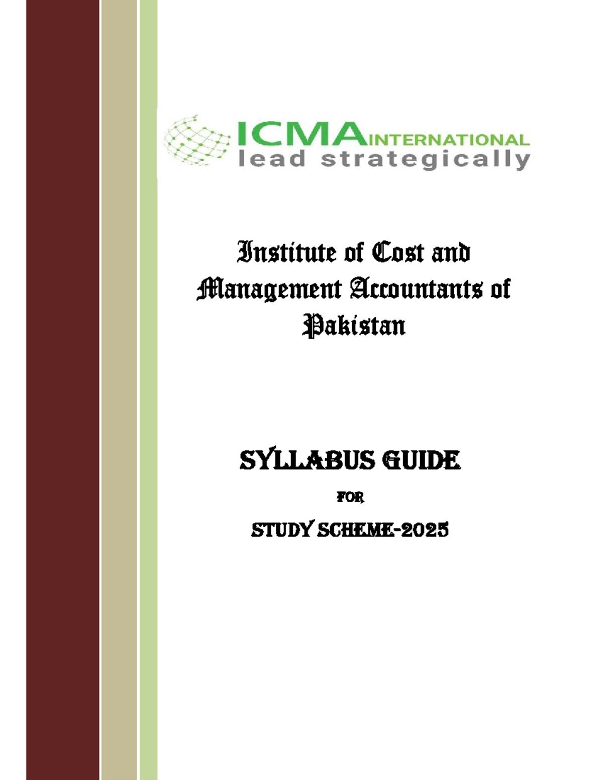 Syllabus Guide for Study: ICMA Pakistan O1 Financial Accounting - Studocu