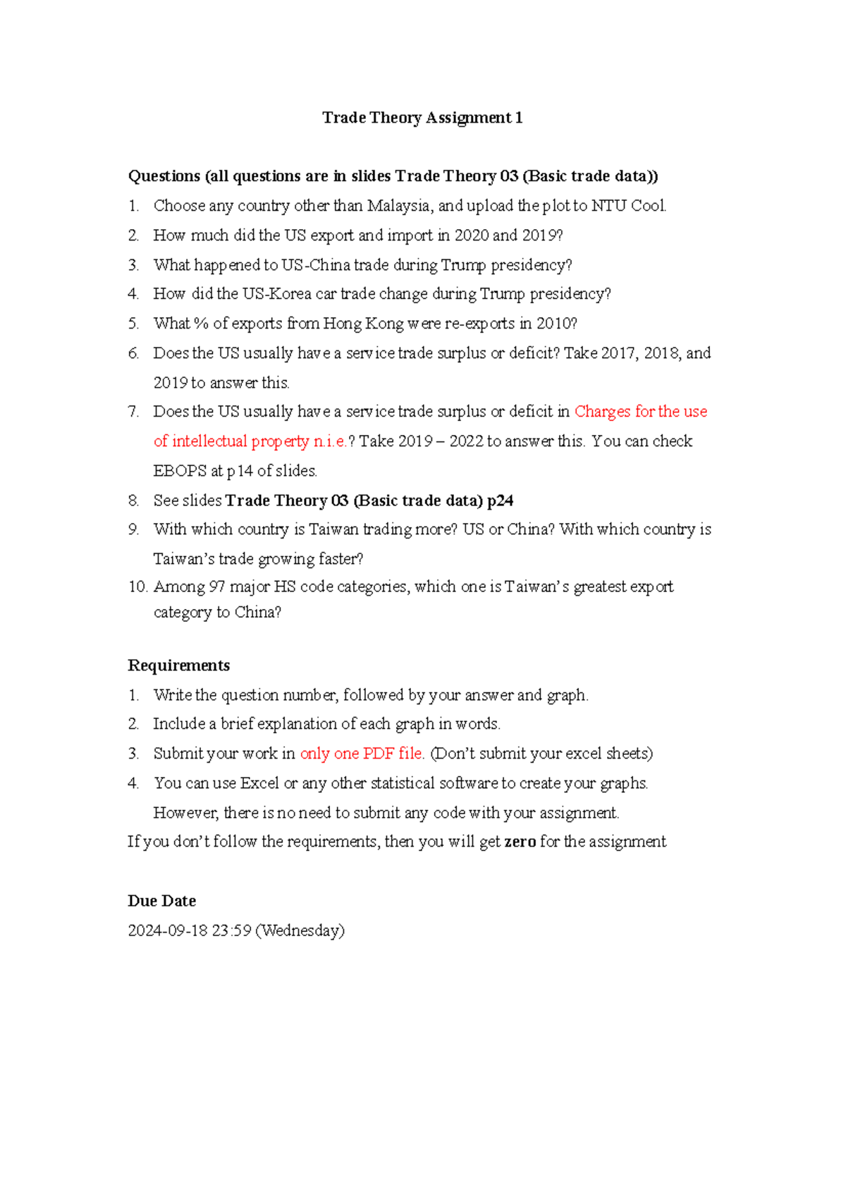 Trade Theory Assignment 1: Key Questions & Analysis on Trade Data - Studocu