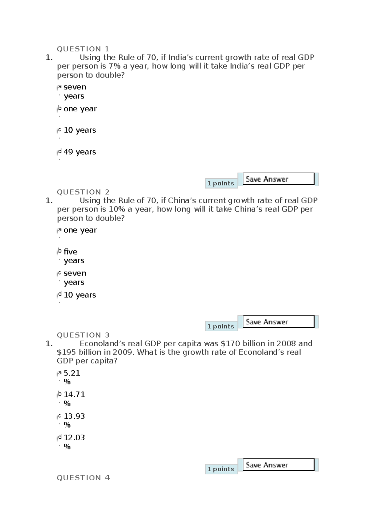 ECO 101 Module 4 Quiz: Understanding GDP Growth Theories and Rates ...