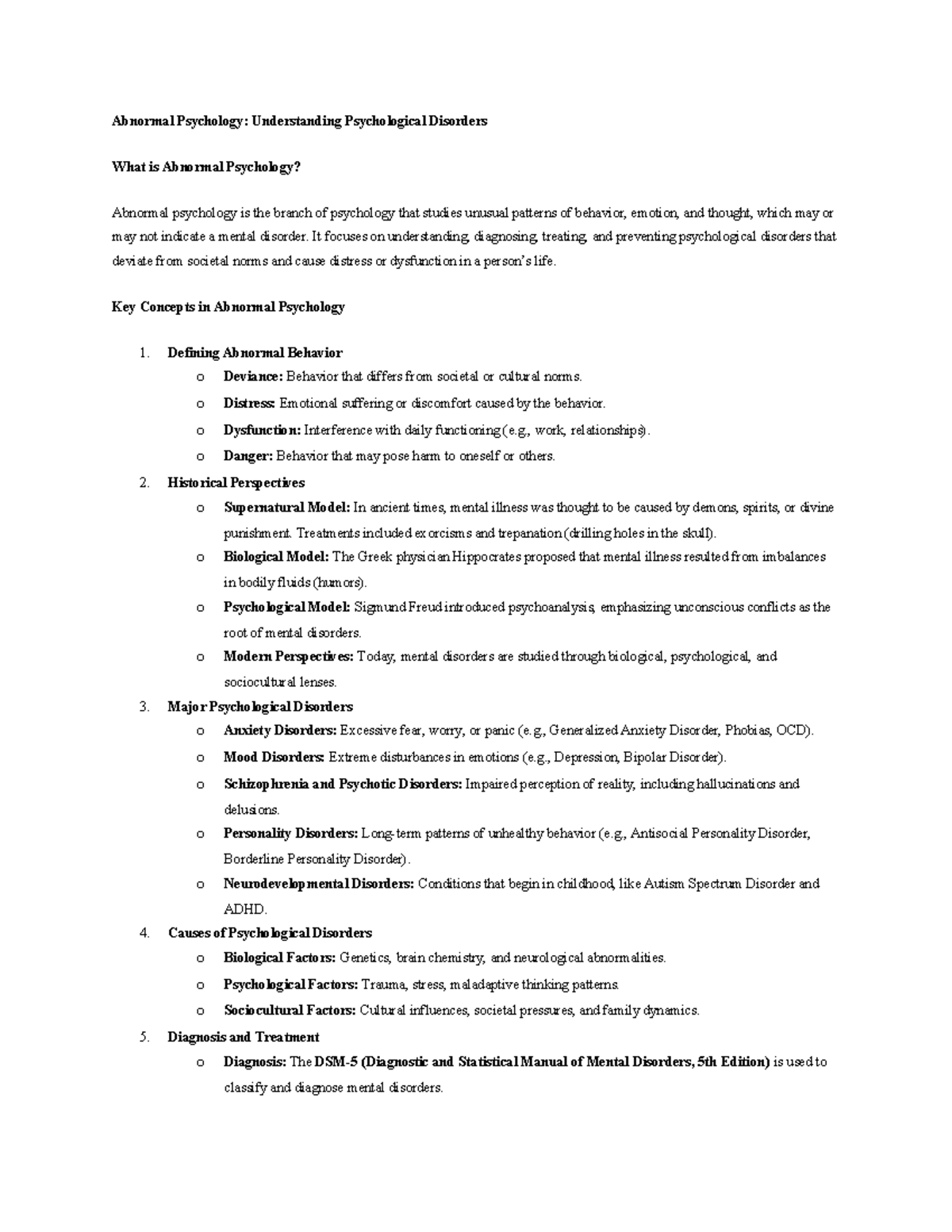 Abnormal Psychology (PSY 101): Insights into Disorders & Treatments ...