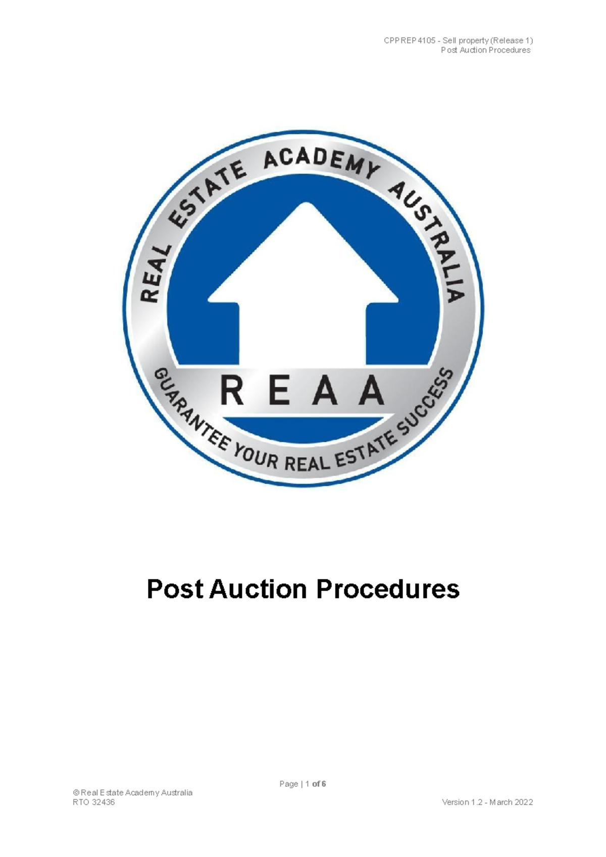 Cpprep 4105 - Post Auction Procedures Assessment Guide - Studocu