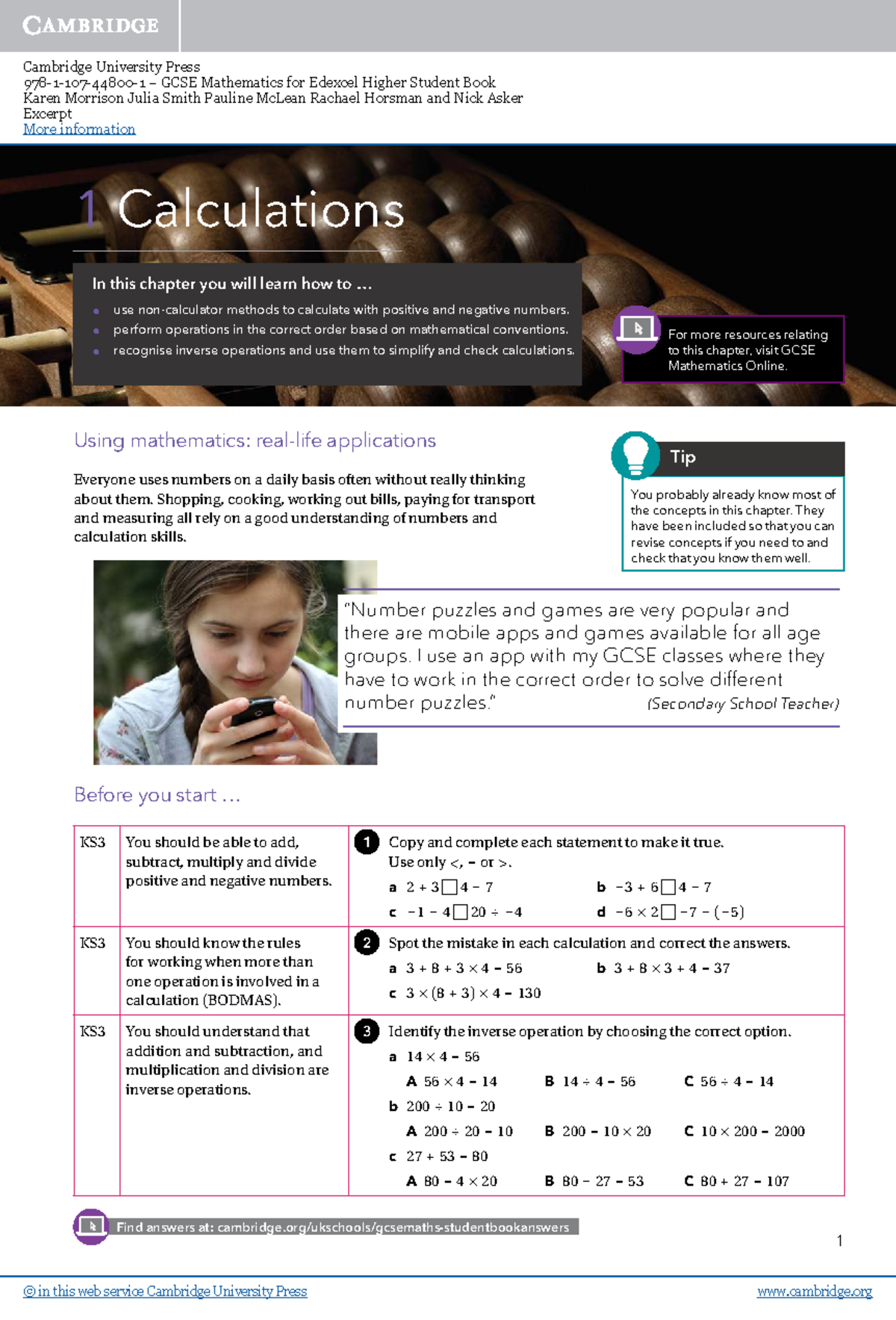GCSE Mathematics for Edexcel (Higher) Chapter 1: Calculations Guide ...