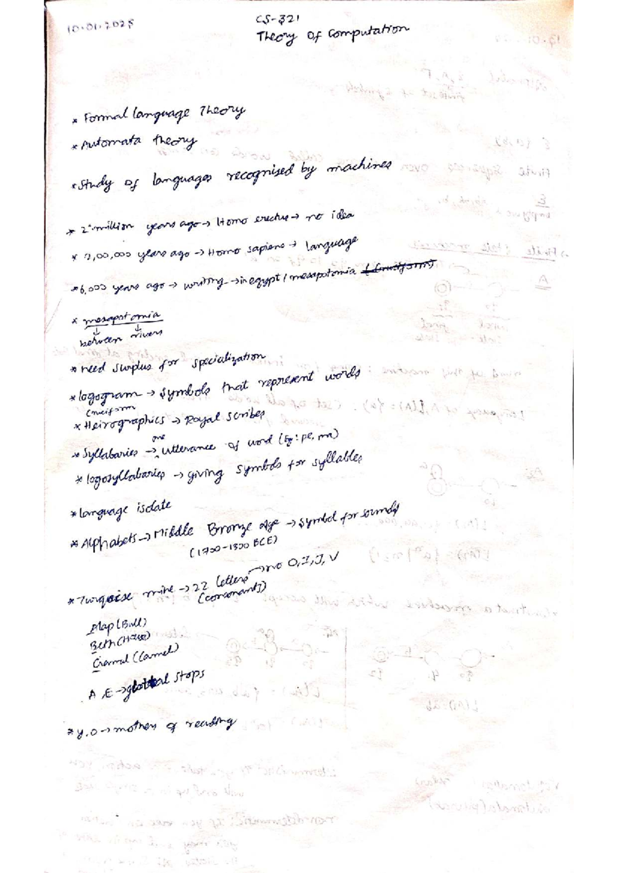 TOC Notes - theory of computation - 10.01 Theory of computation Formal ...