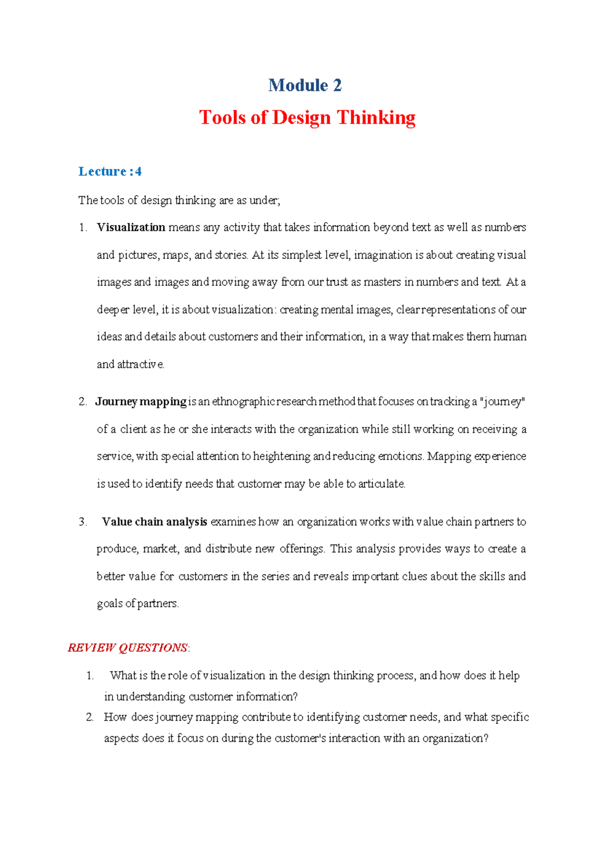 IDT Module 2: Design Thinking Tools Lecture Notes - Studocu
