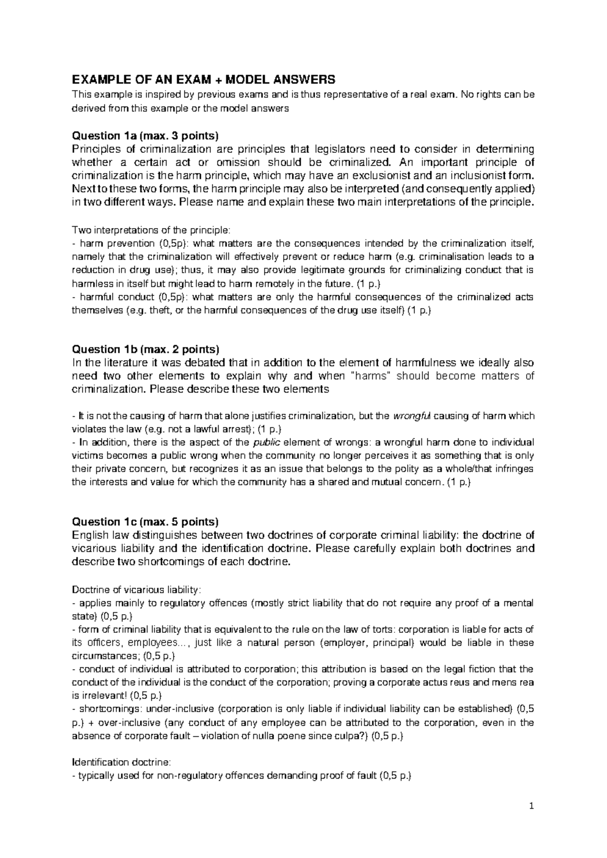 SCL 2023 Final Exam - Practice Questions and Model Answers - Studeersnel