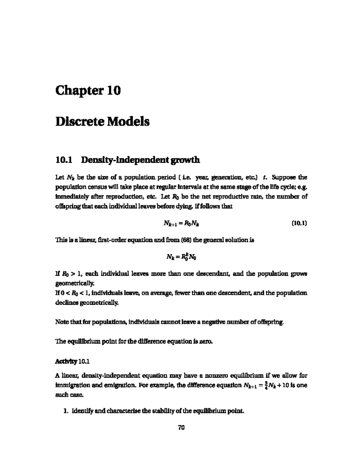 Chapter 10: Discrete Models in Population Growth and Economics - Studocu
