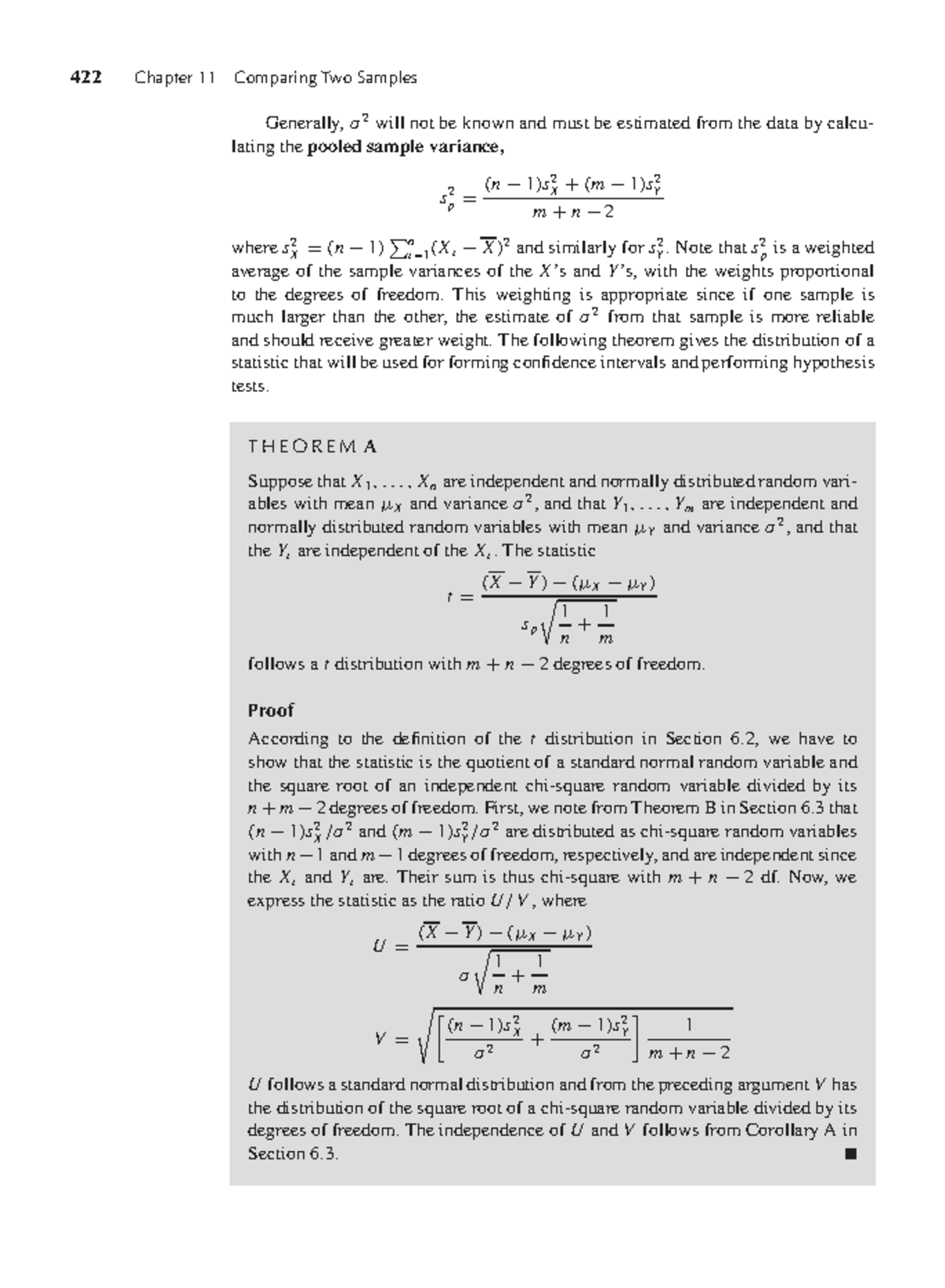422 Chapter 11: Comparing Two Samples and Pooled Variance - Studocu