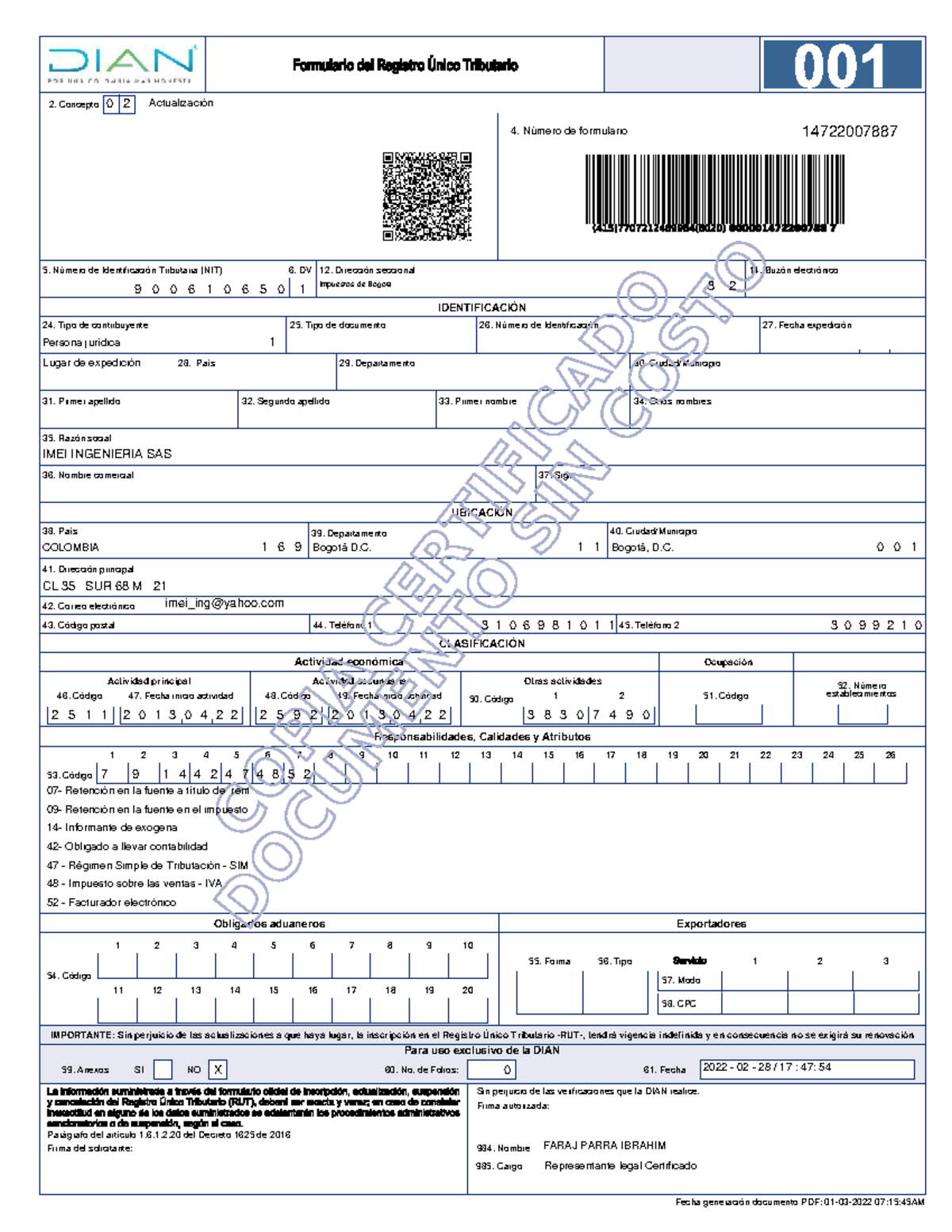 RUT RST - Formatos y Actualización de Información Tributaria - Studocu