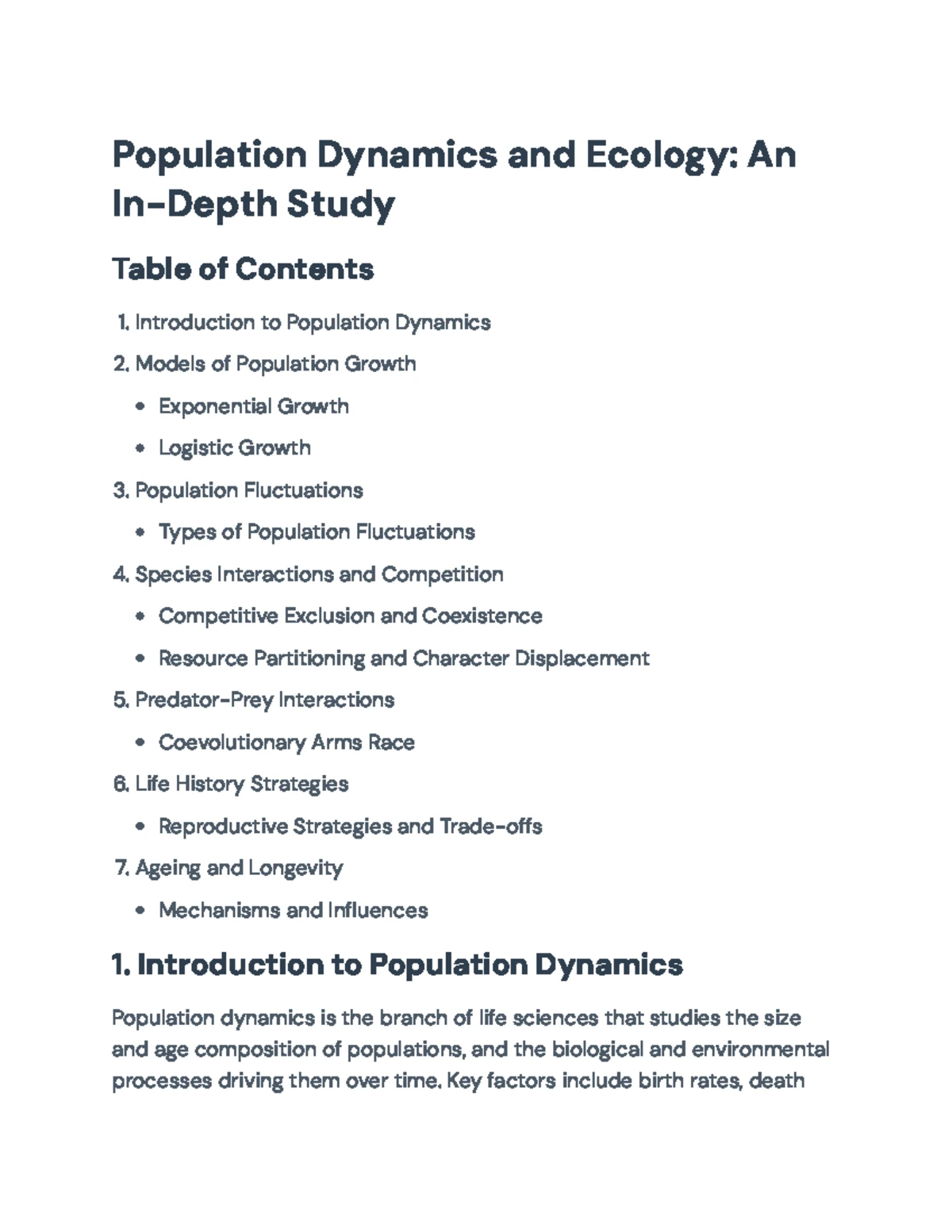 Understanding Population Dynamics and Growth Models: A Comprehensive ...