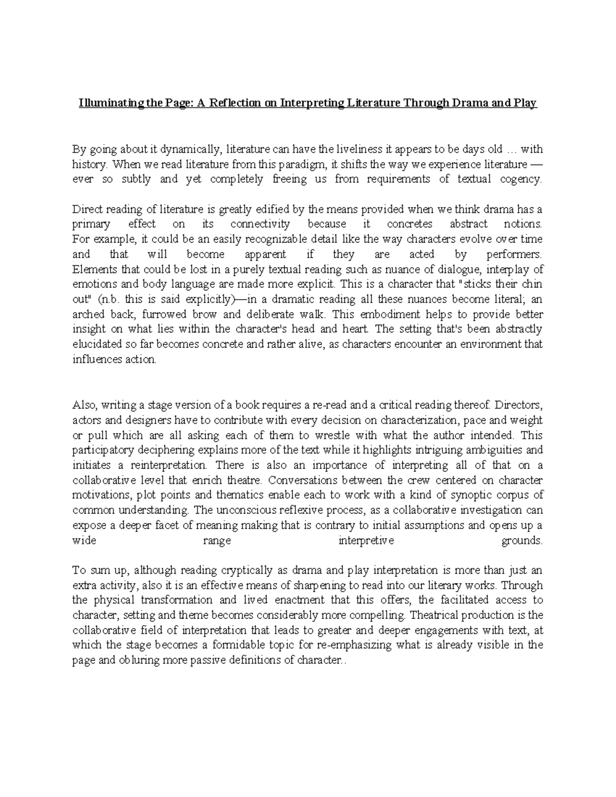 Reflection tesoro - Love - Illuminating the Page: A Reflection on ...