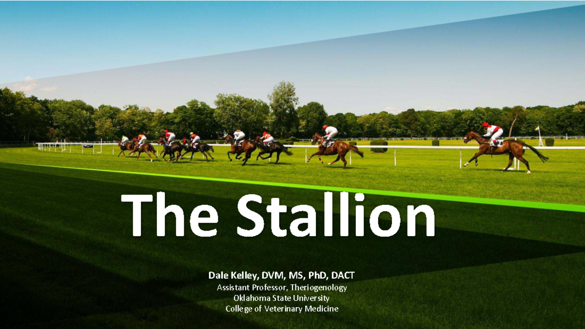 Evaluation of Semen Quality and Stallion Breeding Potential - THER 501 ...
