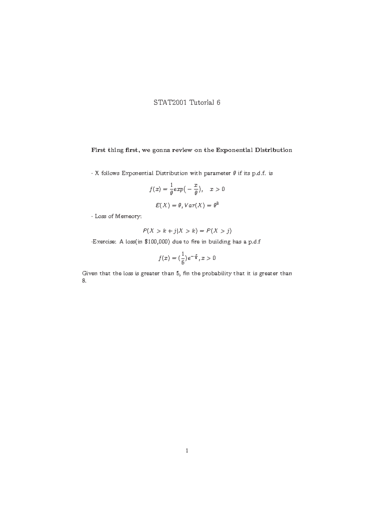 Tuto 6 - Tutorial on Exponential & Normal Distributions - Studocu