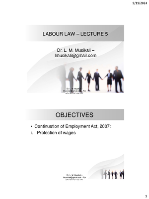 Labour - Lecture 3 - Helpful notes - Dr. L. M. Musikali - lmusikali ...