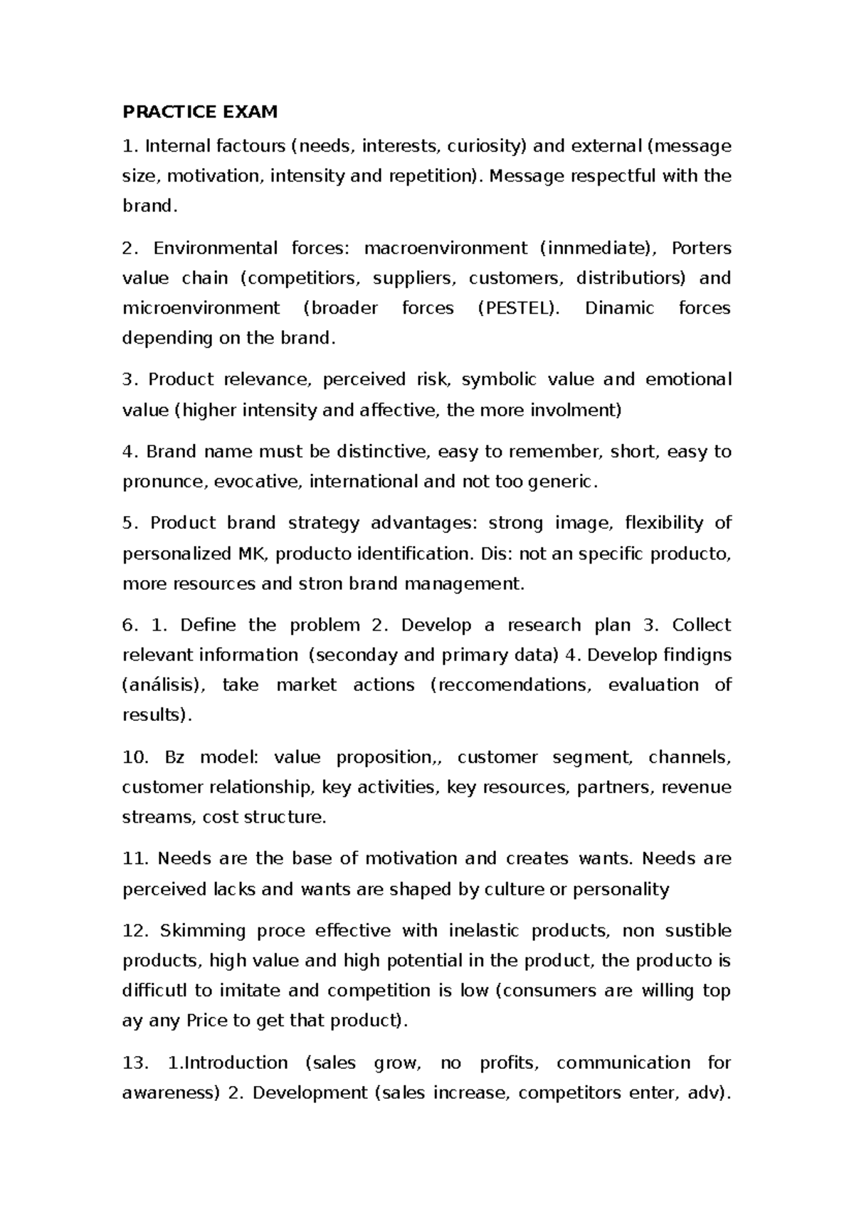 PRACTICE EXAM 1: Marketing Concepts and Strategies Overview - Studocu