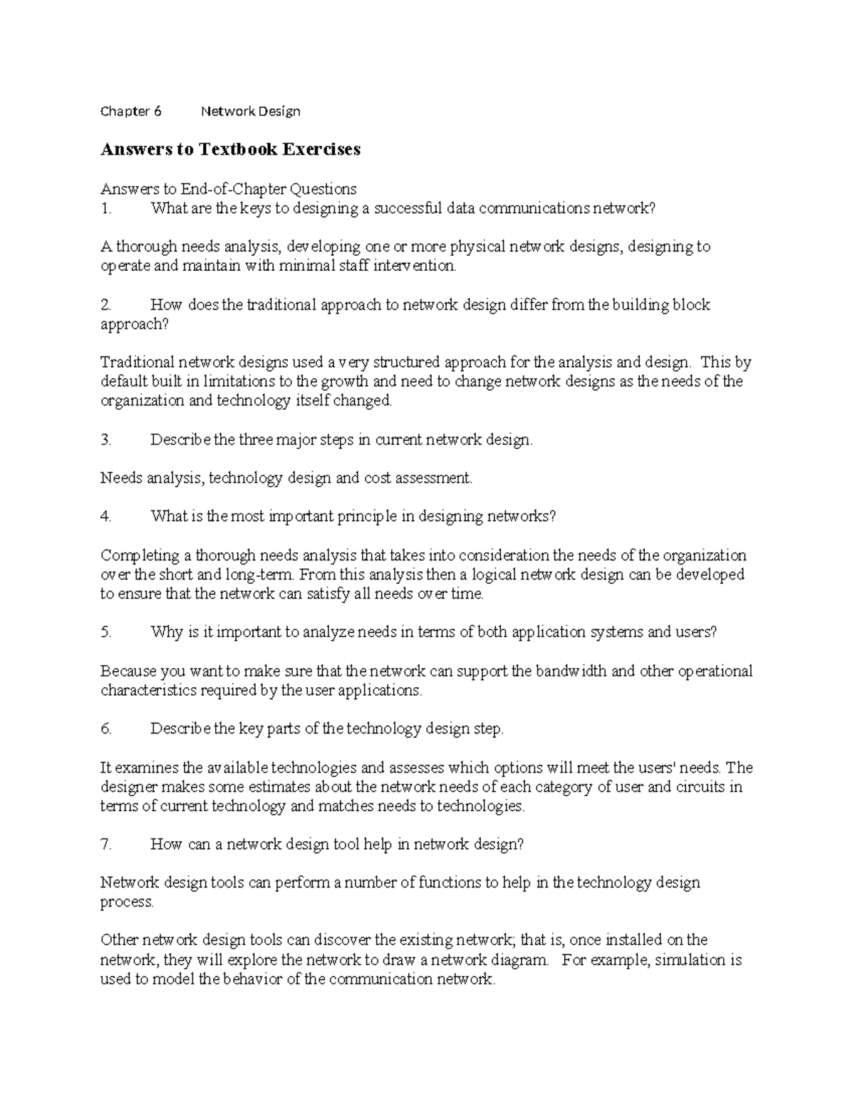Chapter 6 - Network Design Study Notes for IT 101 - Studocu