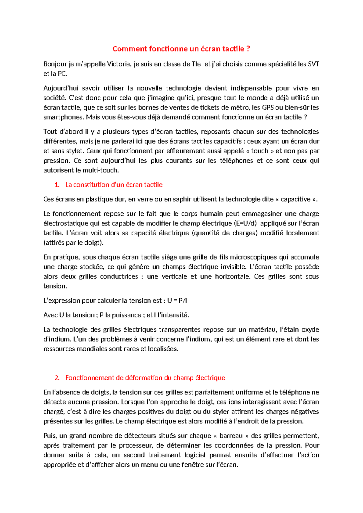 Comprendre le Fonctionnement des Écrans Tactiles Capacitatifs en SVT PC — free download