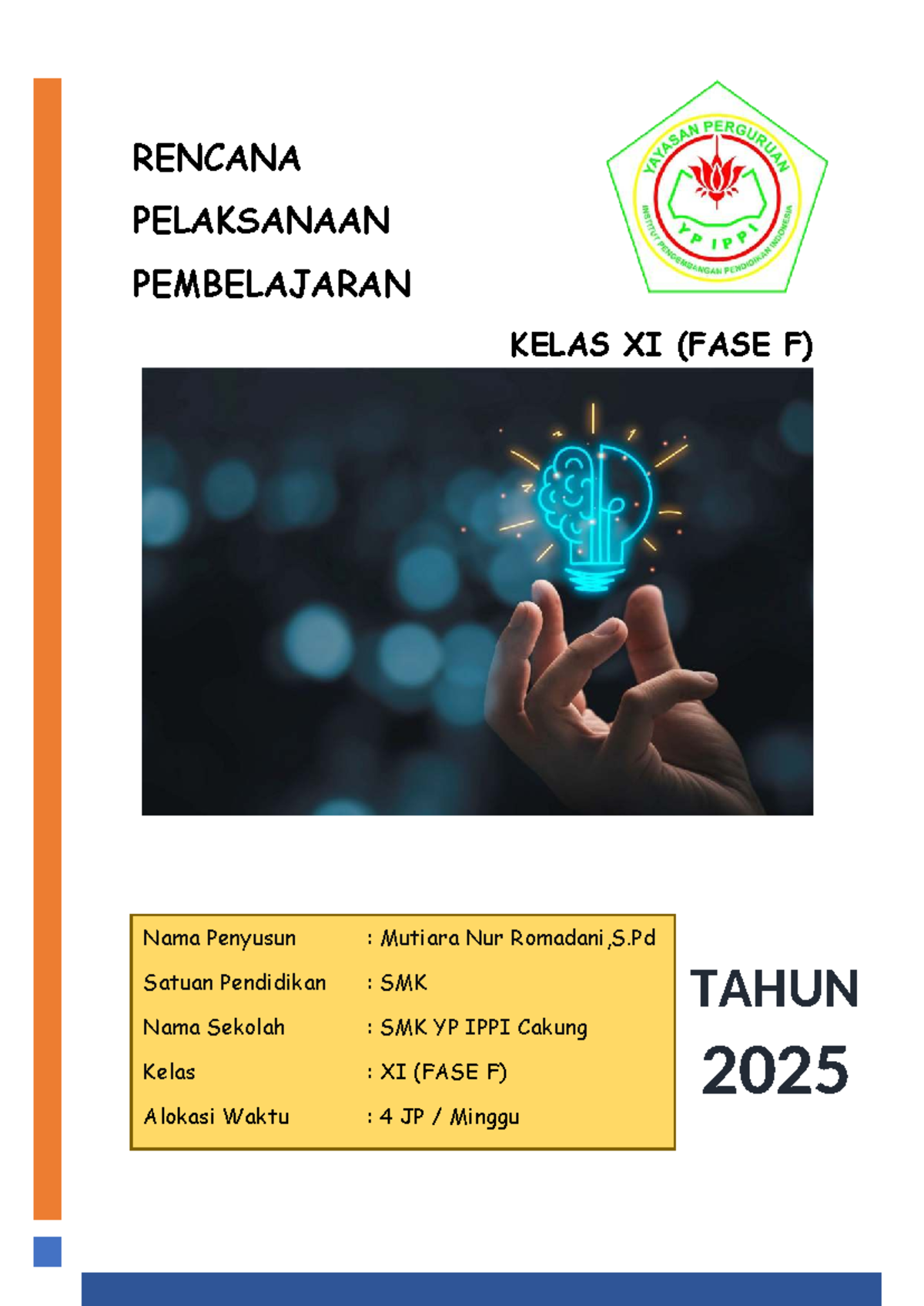 RPP Kreativitas, Inovasi, dan Kewirausahaan Kelas XI (FASE F) - Document Preview