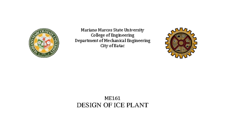 ME161 DESIGN OF ICE PLANT: Comprehensive Analysis and Calculations ...