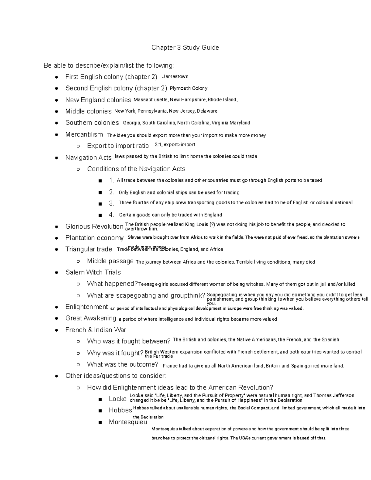 U.S. 10th Chapter 3 Study Guide - Chapter 3 Study Guide Be able to ...
