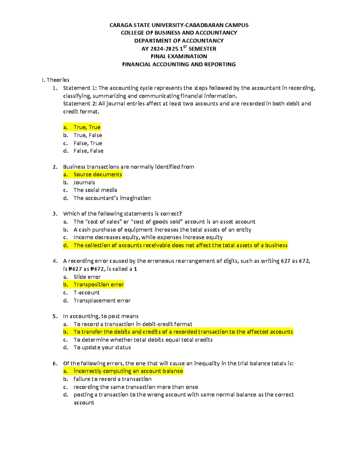 FAR 1st Sem Midterm Exam Review: Financial Accounting & Reporting - Studocu