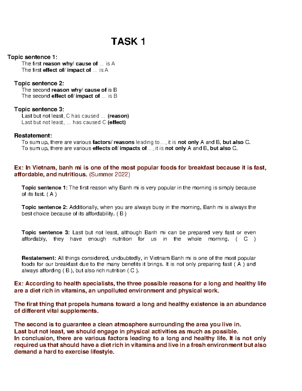 Writing AE1 Midterm: Cause and Effect Essay Structure - Studocu