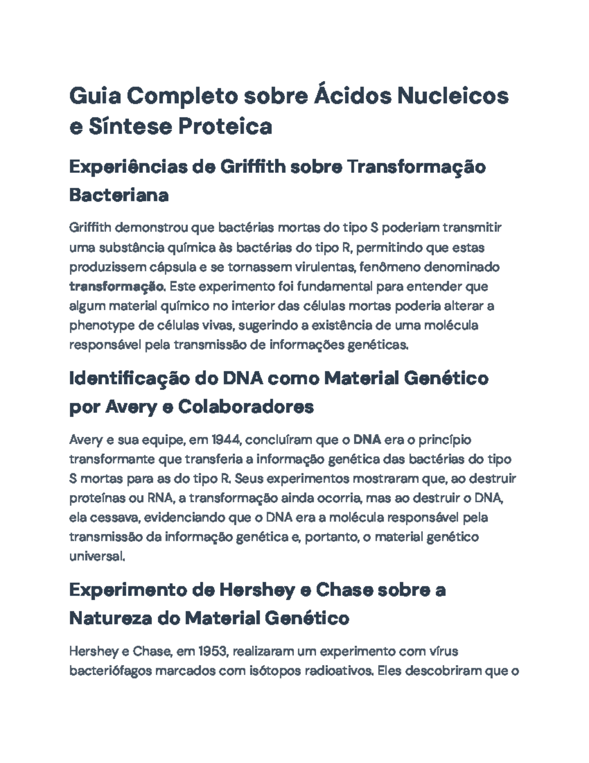 Guia Completo sobre Replicação do DNA e Expressão Gênica【4:0】 - Studocu