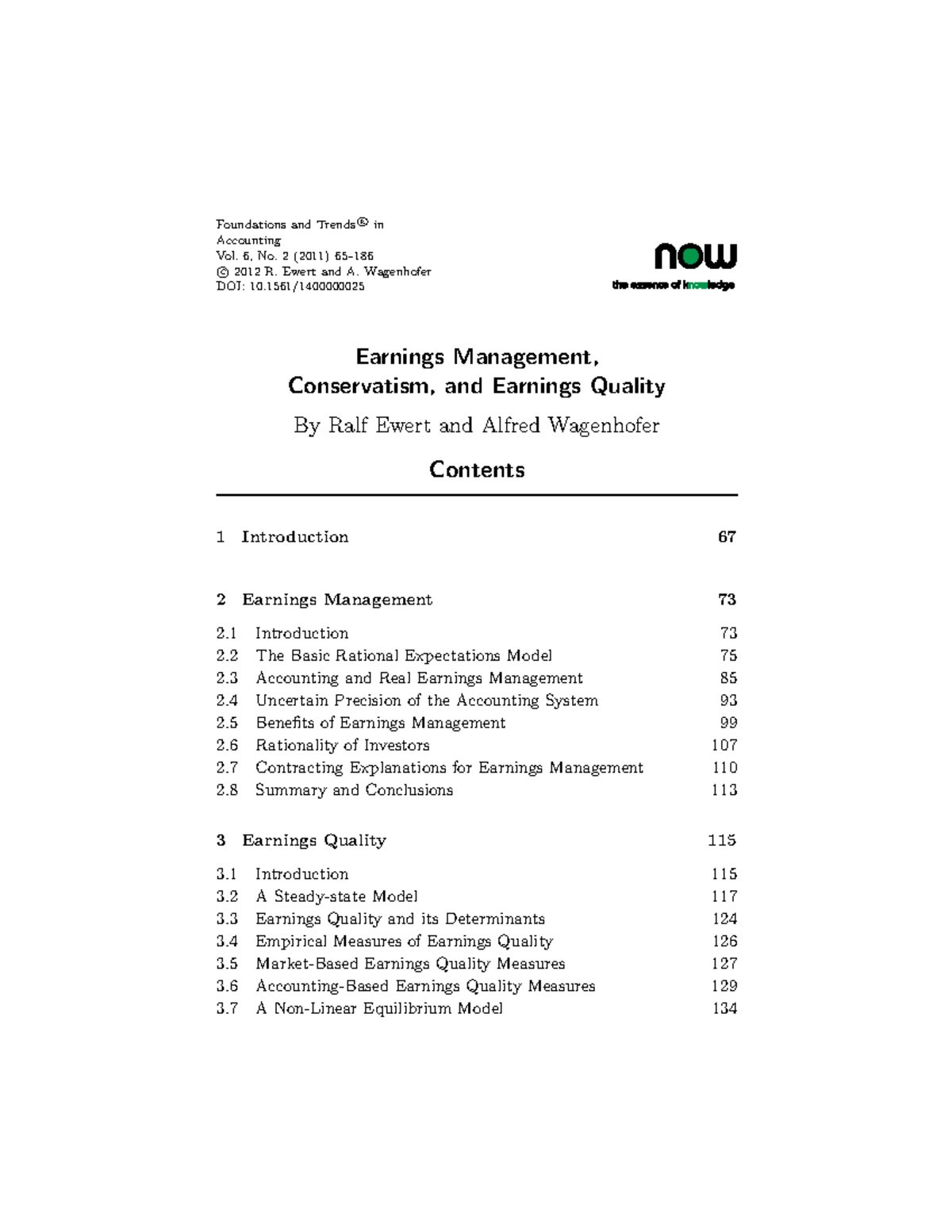 Earnings Management and Conservatism: Insights on Earnings Quality ...
