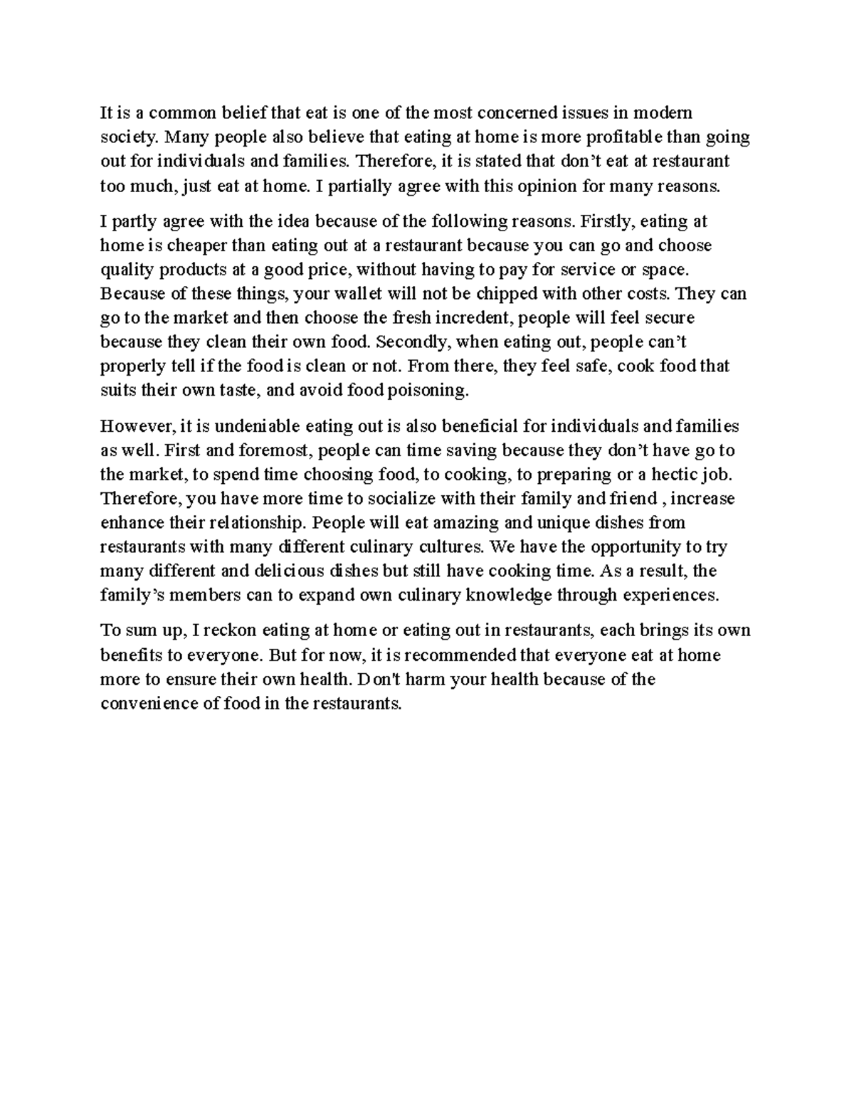 Av5 writing 3 - bài tập viết học phần Av5 - It is a common belief that ...