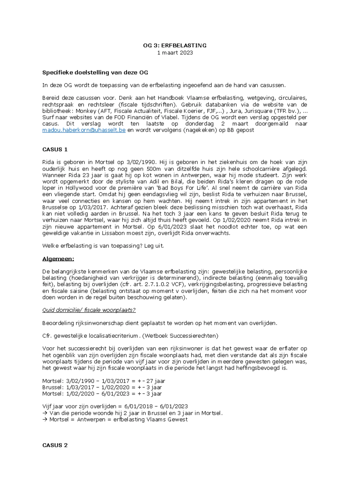 OG 5 - Vermogensfiscaliteit 2023-2024: Belasting op Beleggingsinkomsten -  Studocu