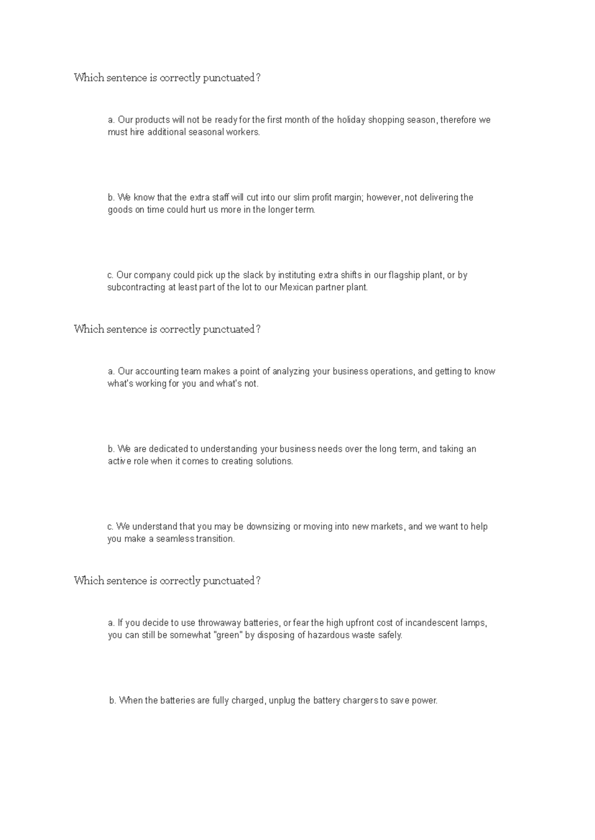 Correctly Punctuated Sentences Analysis - ENG101 - Studocu