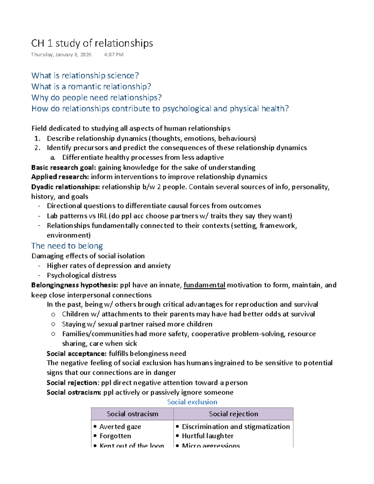 CH 1: Understanding Relationship Science and Dynamics - Studocu