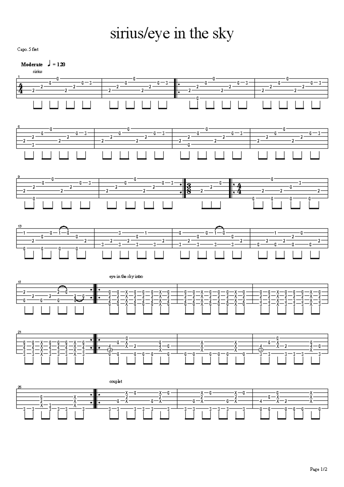 Lucifer Intro Guitar Tab