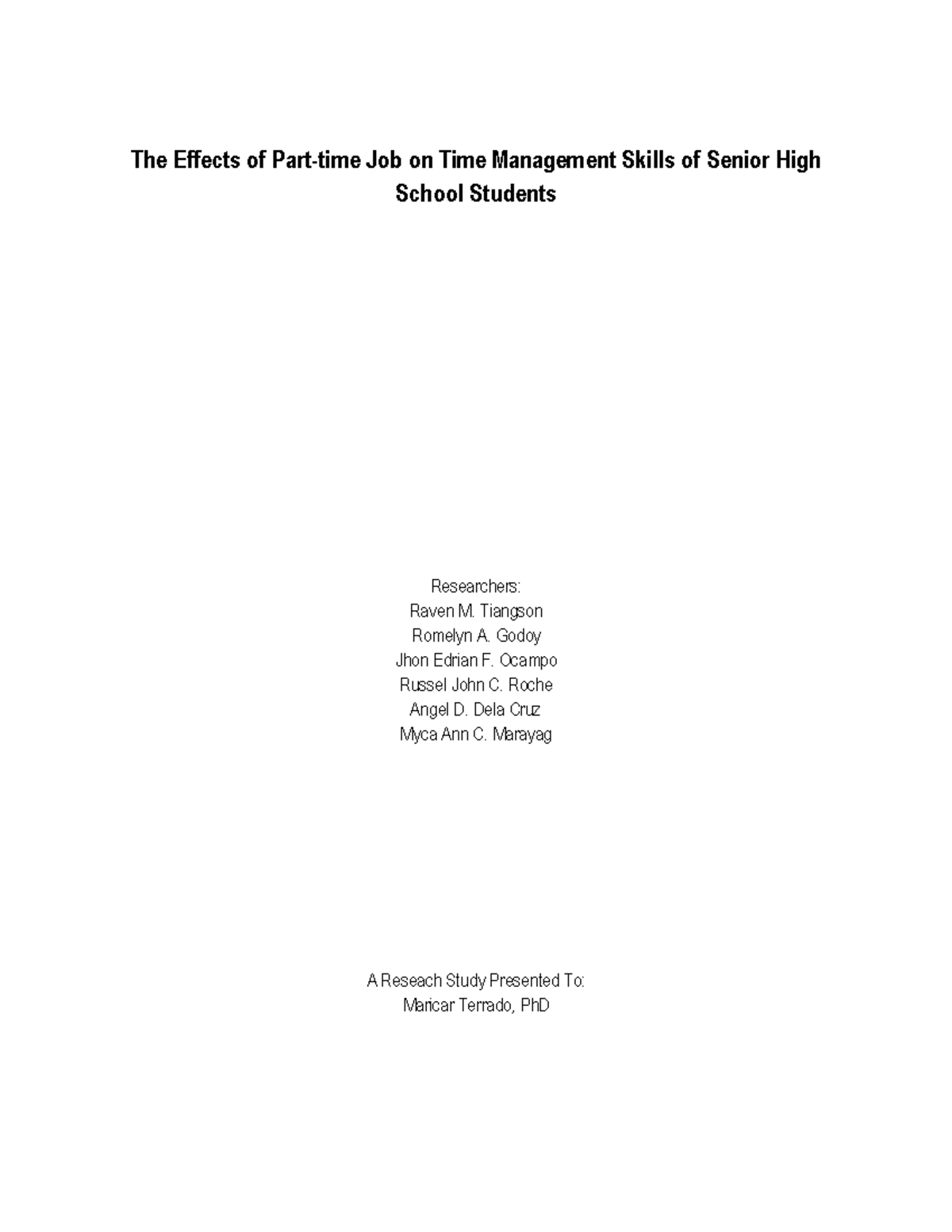The Impact of Part-Time Jobs on Time Management Skills of SHS Students ...