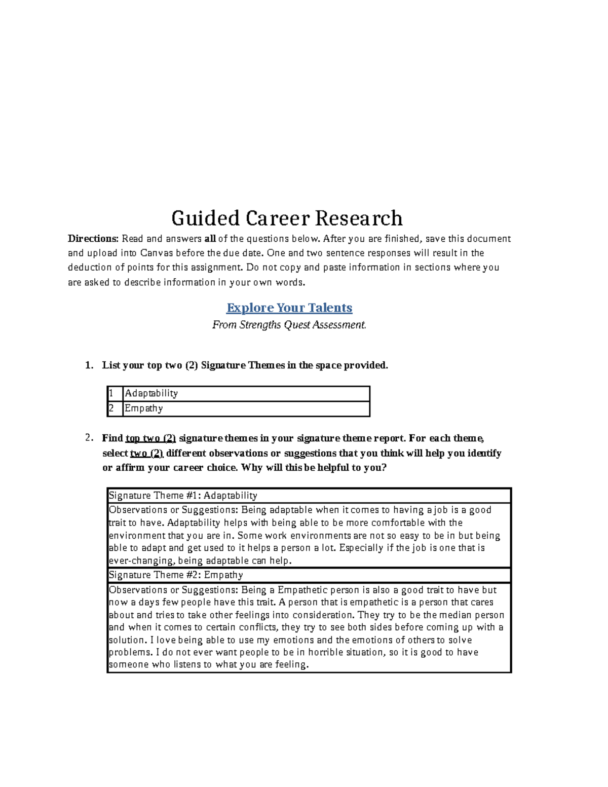 Guided Career Research - Guided Career Research Directions: Read and ...